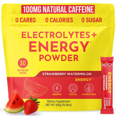 Keto Vitals strawberry watermelon electrolytes packaging for keto-friendly hydration and flavor