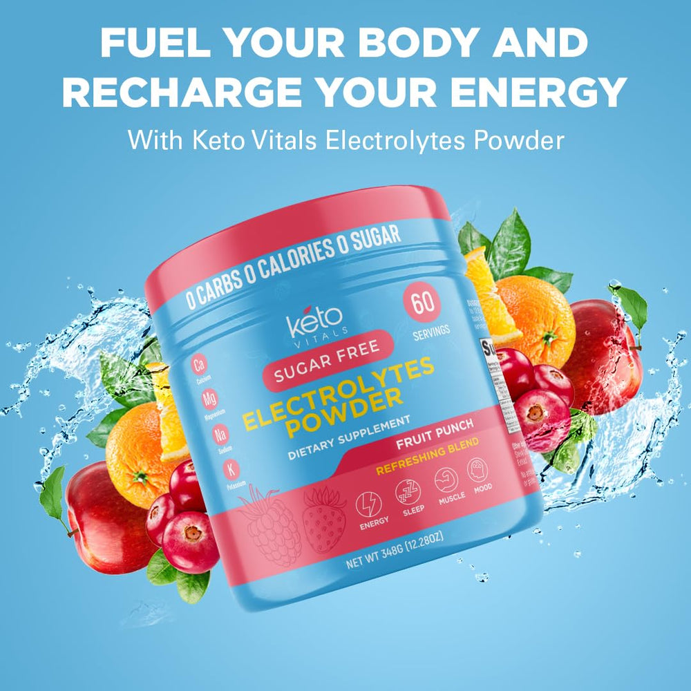 Keto Vitals zero calories electrolyte mix after workouts