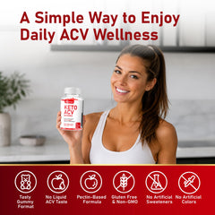 Label close-up on KetoZest ACV Gummies packaging details.