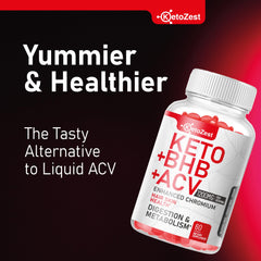 KetoZest Keto ACV Gummies label close-up highlighting The Mother blend.