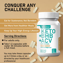 KetoZest odour-free ACV capsules packaging emphasizes convenient, odorless intake.