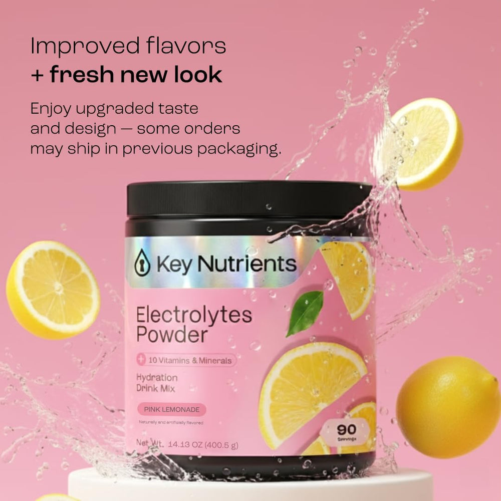 KEY NUTRIENTS pink lemonade electrolytes scoop for quick, mess-free mixing.