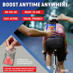 KGGCDD Creatine Gummies in-use setup, gym bag ready.