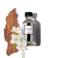 KHAPRI Sanctuary Spa Scent cedarwood note emphasis for grounding aroma.