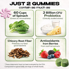 Kiala Nutrition Super Greens Gummies packaging beside a glass of water.