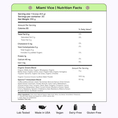 Kiala Nutrition Super Greens ingredients panel highlights organic greens and chlorella
