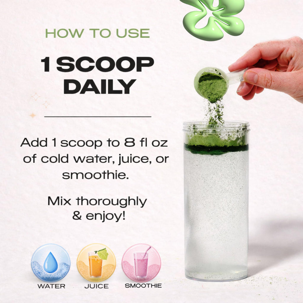 Organic chlorella and spirulina greens blend.
