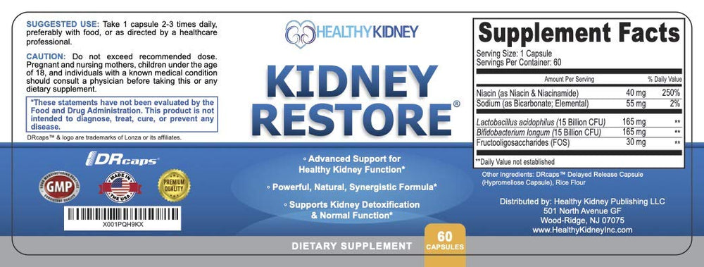 Kidney Restore advanced formula bottle showcases science-based ingredients for holistic kidney health