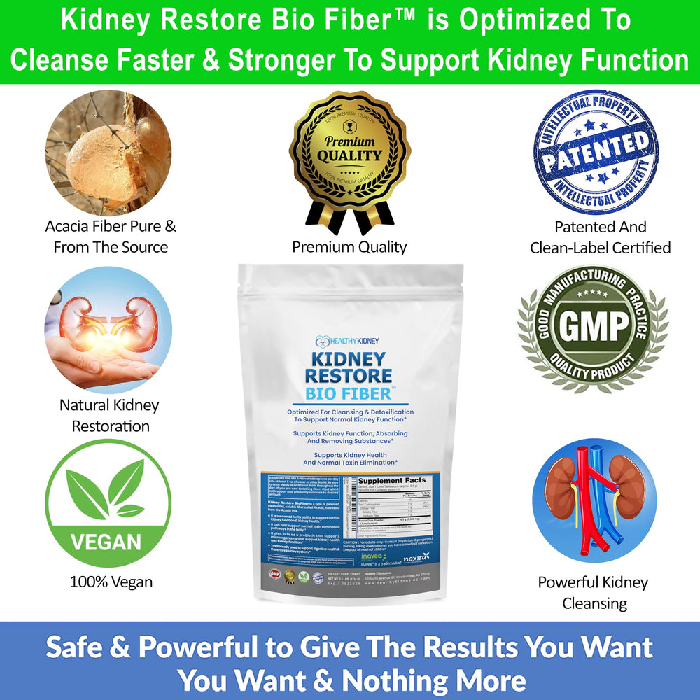 Instruction guide included with Kidney Restore Bio Fiber for use ideas.