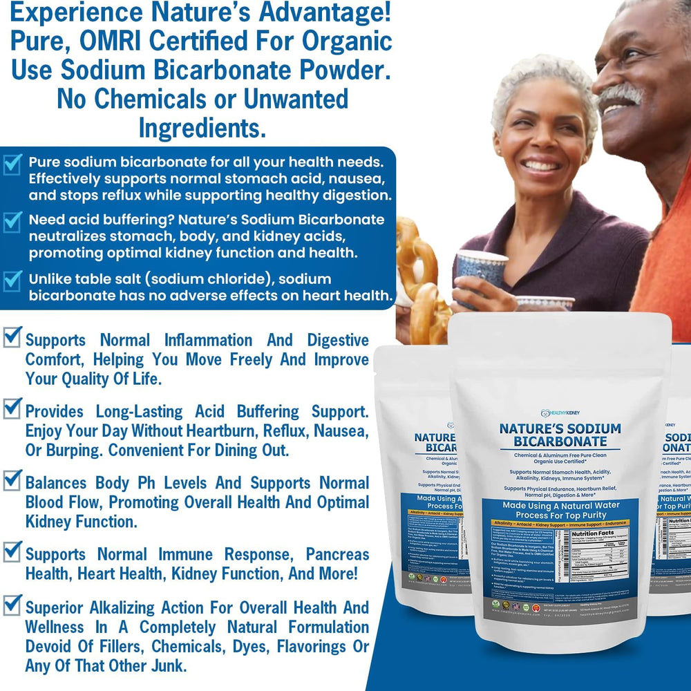 Kidney Restore Nature’s Sodium Bicarbonate measuring spoon enables precise servings.