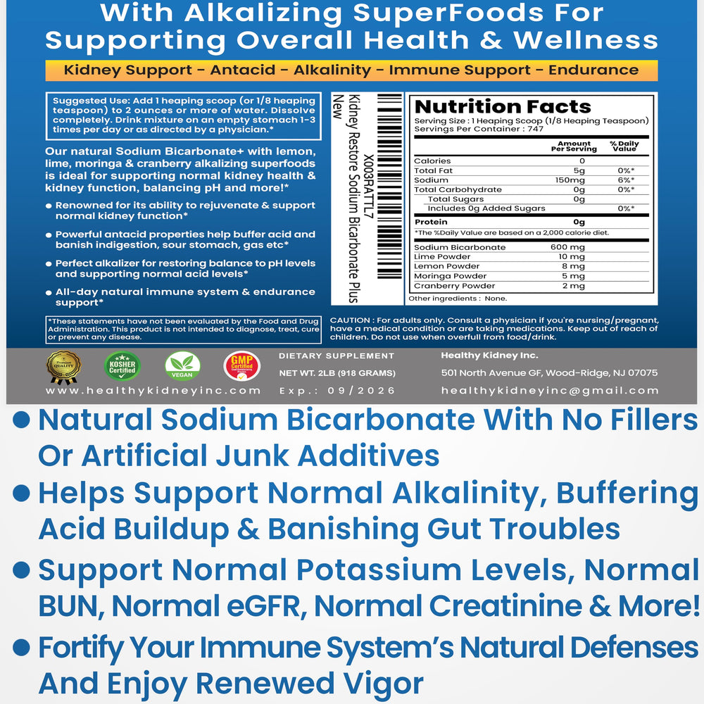 Kidney Restore organic label close-up displaying OMRI certification for organic use.