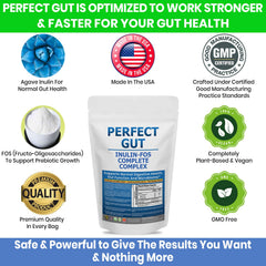 Kidney Restore Perfect Gut powder scoop beside the tub for easy daily dosing.