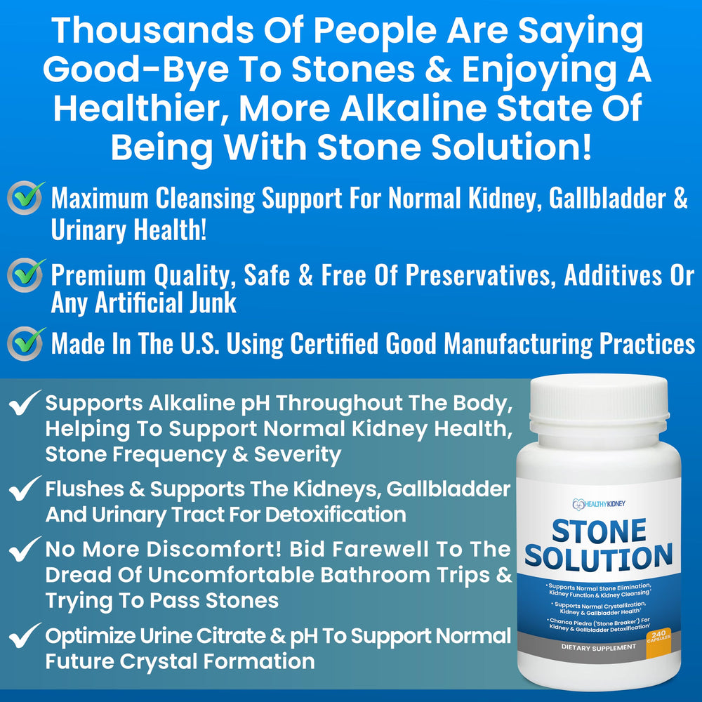 Capsules pour shot showing simple daily use of Stone Solution