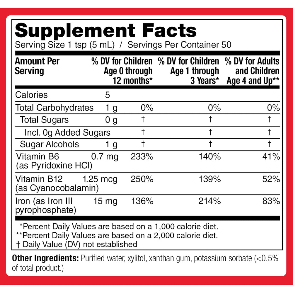 KidStar BioFe+ iron liquid dosing spoon for kids.