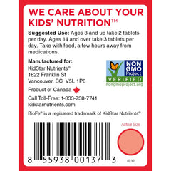 KidStar Nutrients BioFe Pure Iron chewables being dispensed for easy daily use