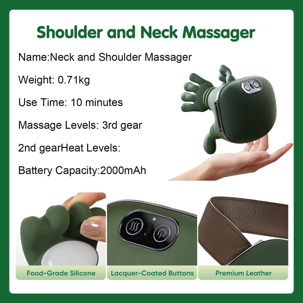 Kilicomy neck massager showing full-body flexibility for shoulders and back