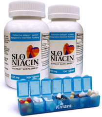Kinara Slo Niacin 500mg bottle for simple daily use.