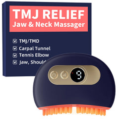 Kinbana TMJ Relief Massager front view in blue for easy jaw massage.
