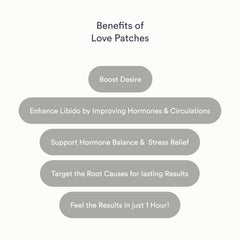 Love Patch adhesive close up on skin for discreet application.