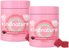 KindNature High Potassium Gummies 500mg offer a convenient daily potassium source.