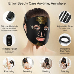 KINGDO LED face mask with remote control for easy mode switching