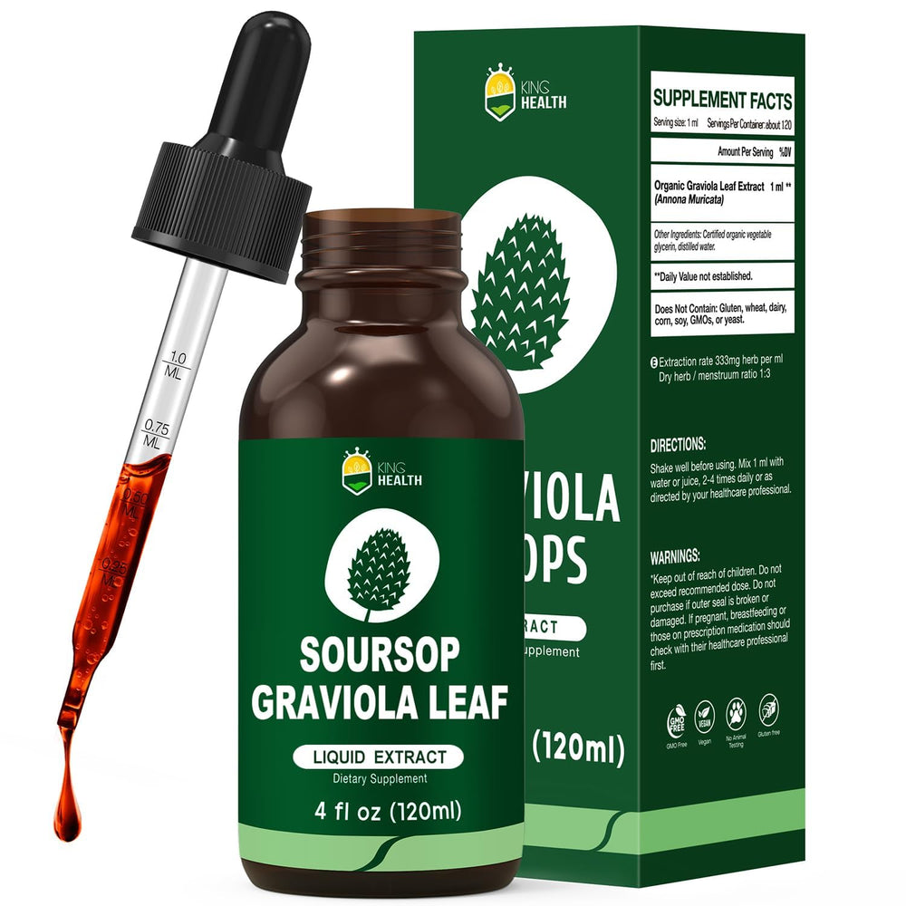 KingHealth Soursop Leaf Extract bottle for easy daily drops