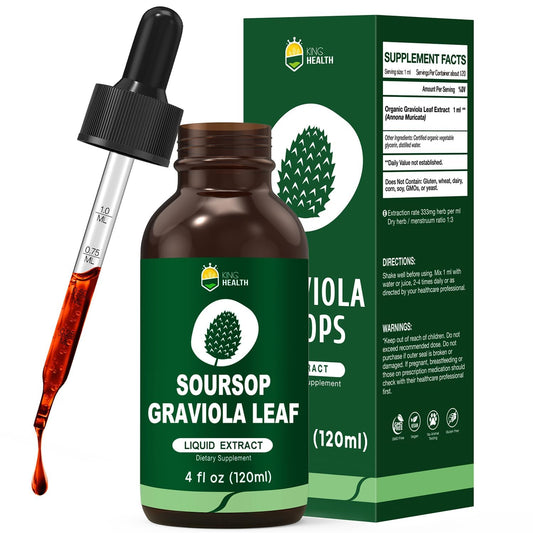 KingHealth Soursop Leaf Extract bottle for easy daily drops