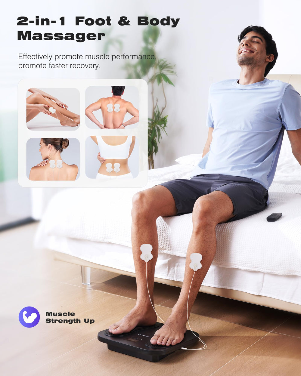 KINGJOY 10 modes display illustrates a range of massage and therapy options