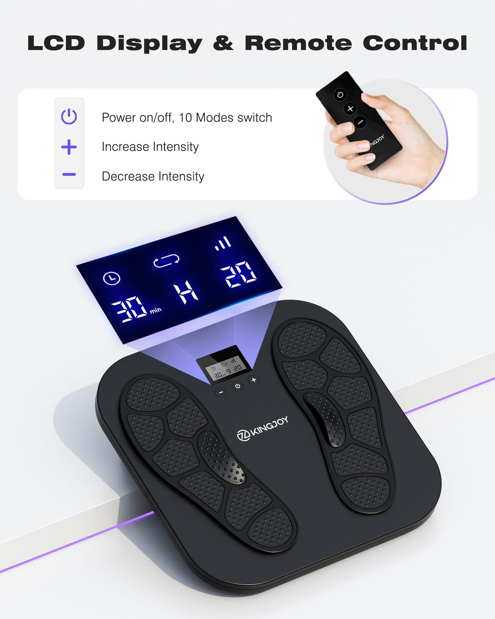 KINGJOY non-slip base keeps the massager steady during use