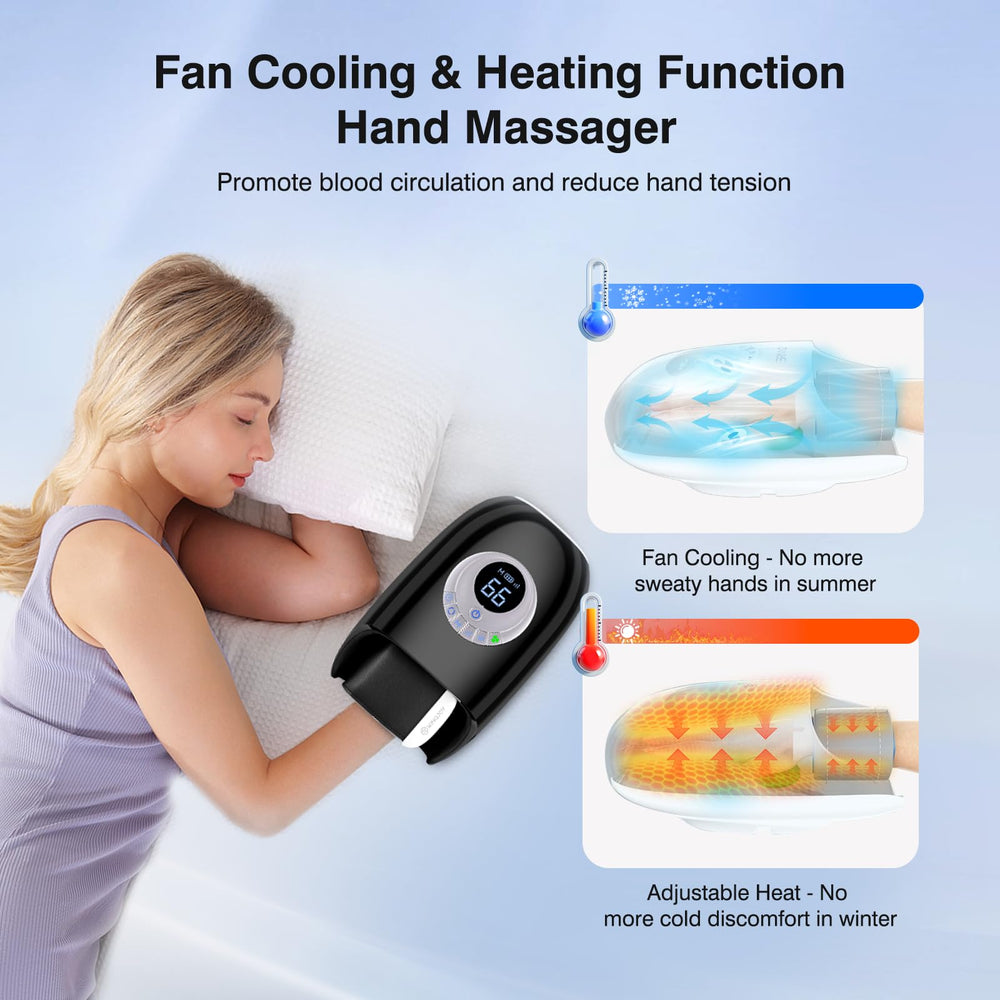 KINGJOY palm and wrist air compression massage shown for broader support.