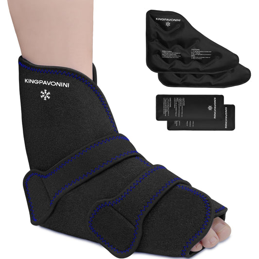 KingPavonini ankle wrap full coverage demonstrates targeted cold therapy for foot and ankle.