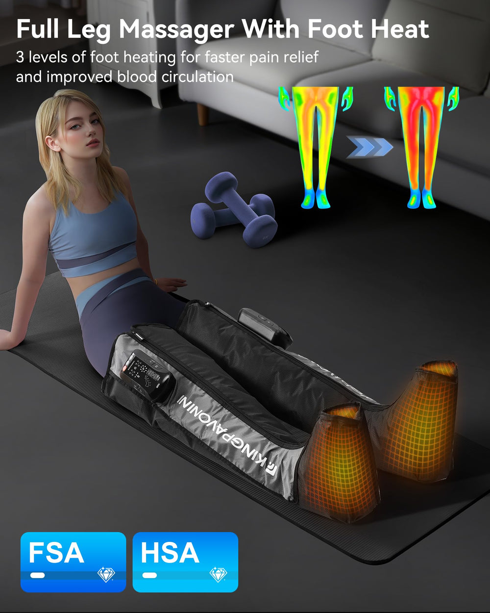 KingPavonini foot heat with 3 levels warms feet for comfort