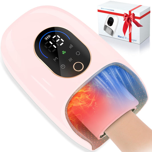 KingPavonini hand massager with 360° airbags for full-hand relief, ideal for typists