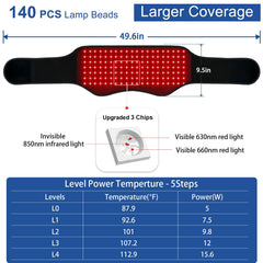 KingPavonini red light belt wide coverage area for full-back sessions