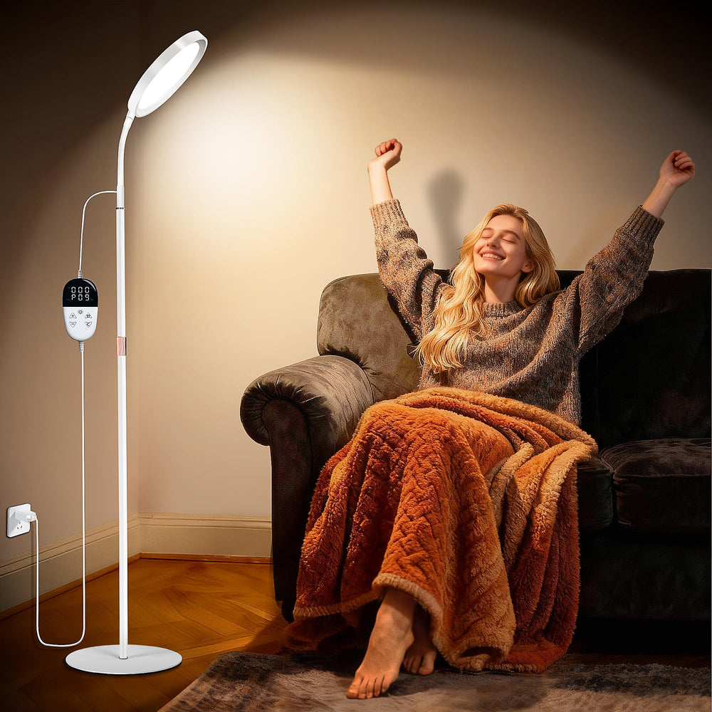 KingSom light therapy lamp in use providing steady, daylight-like brightness for focus