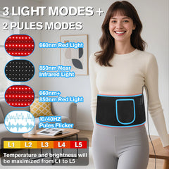 KingSom Red Light Belt in infrared mode for deeper warmth