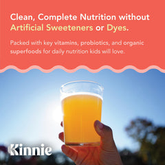 Kinnie Kids probiotic-prebiotic powder, supporting digestive balance during meals