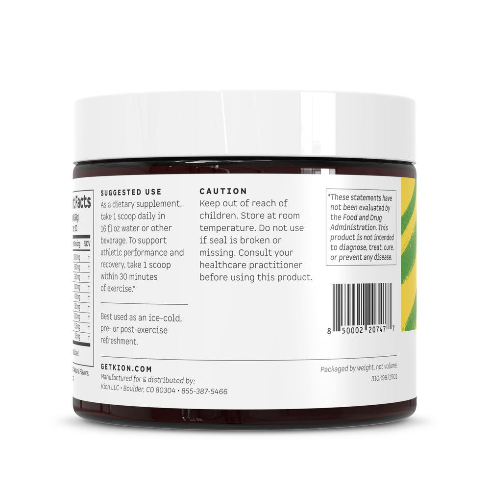 Kion Aminos cGMP-certified quality with third-party testing for reliability
