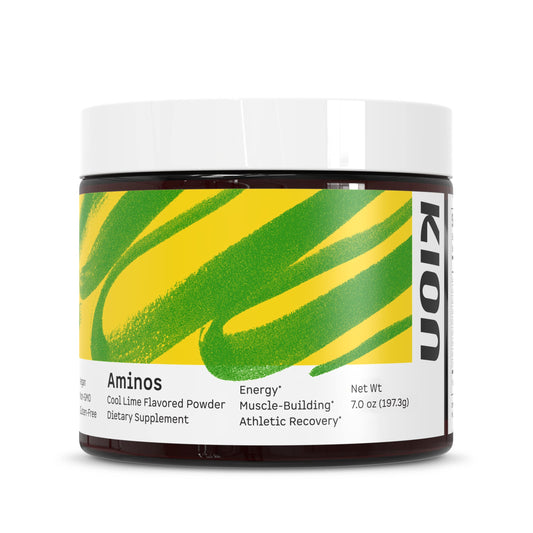 Kion Aminos Cool Lime bottle front for daily energy support
