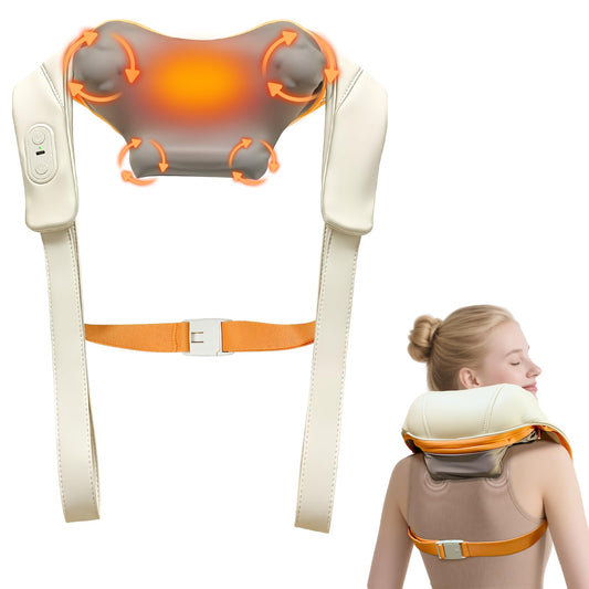 KIOWOLFVIS Shiatsu Neck Massager front view for at-home relaxation