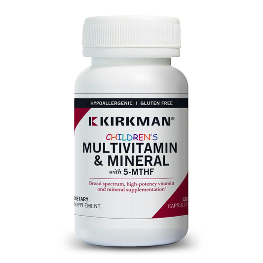 Kirkman Children's Multivitamin bottle front for daily growth support.
