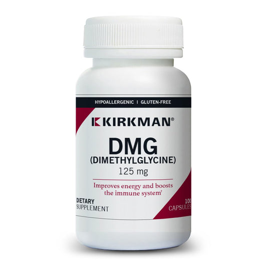 Kirkman DMG 125 mg capsules in bottle support healthy methylation and daily wellness