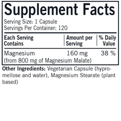 Kirkman Magnesium Malate capsules, easy-to-take daily supplement.