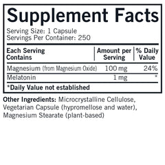 Kirkman Melatonin Plus Magnesium label highlights hypoallergenic formula.