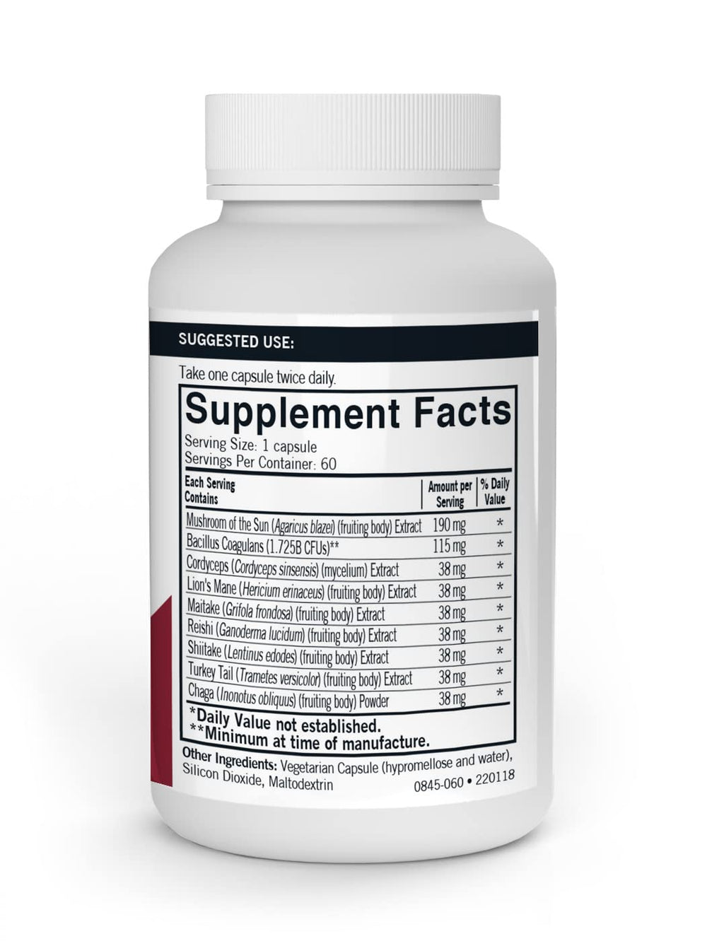 Kirkman Mushroom Gut Health capsules for easy twice-daily use.