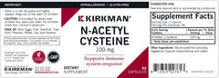 Kirkman NAC capsules close-up highlighting hypoallergenic formula for daily antioxidant support