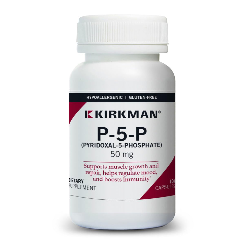 Kirkman P-5-P bottle front label highlights hypoallergenic formula