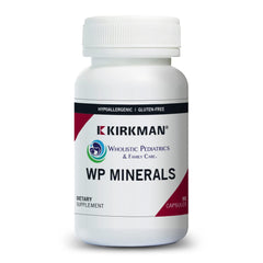 Kirkman WP Minerals bottle label shows the complete mineral blend for daily use.