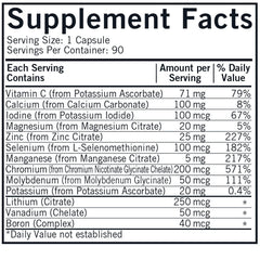 Kirkman WP Minerals capsules highlight essential minerals for balanced nutrition.