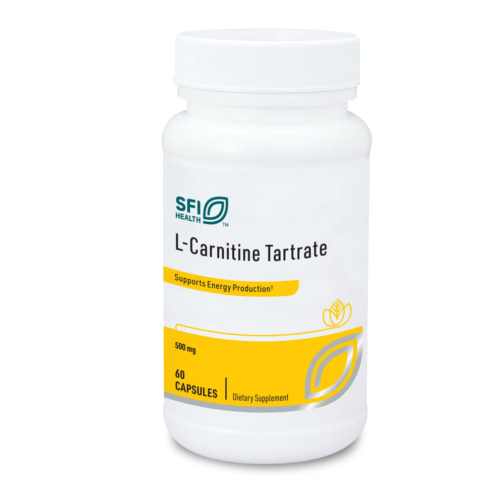 SFI Health Klaire Labs L-Carnitine Tartrate bottle for daily use.